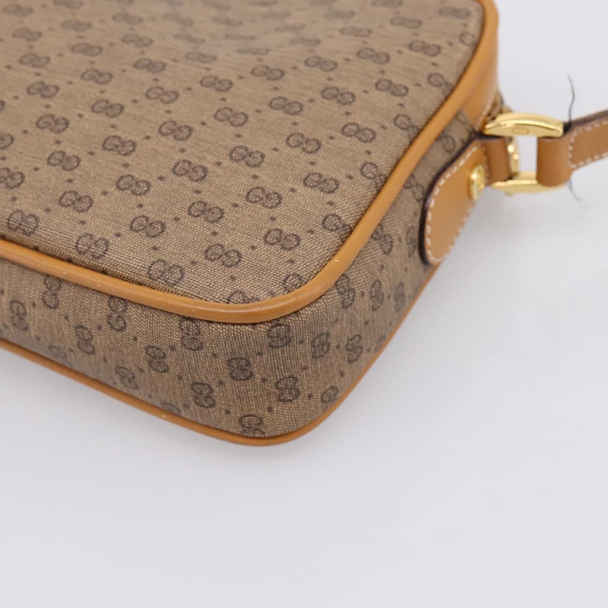 GUCCI Micro GG Shoulder Bag PVC Beige Gold Tone 007 56 0095 Auth 208844