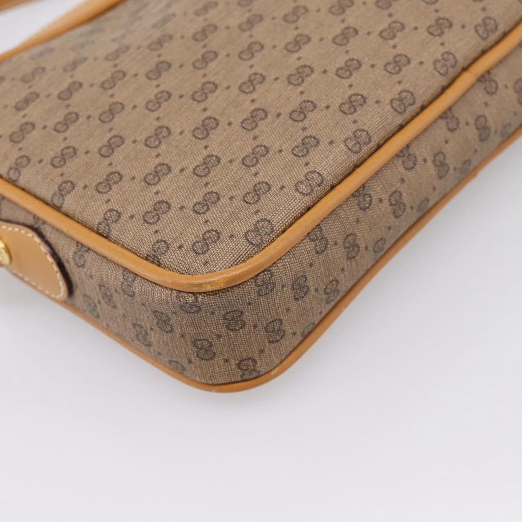 GUCCI Micro GG Shoulder Bag PVC Beige Gold Tone 007 56 0095 Auth 208844