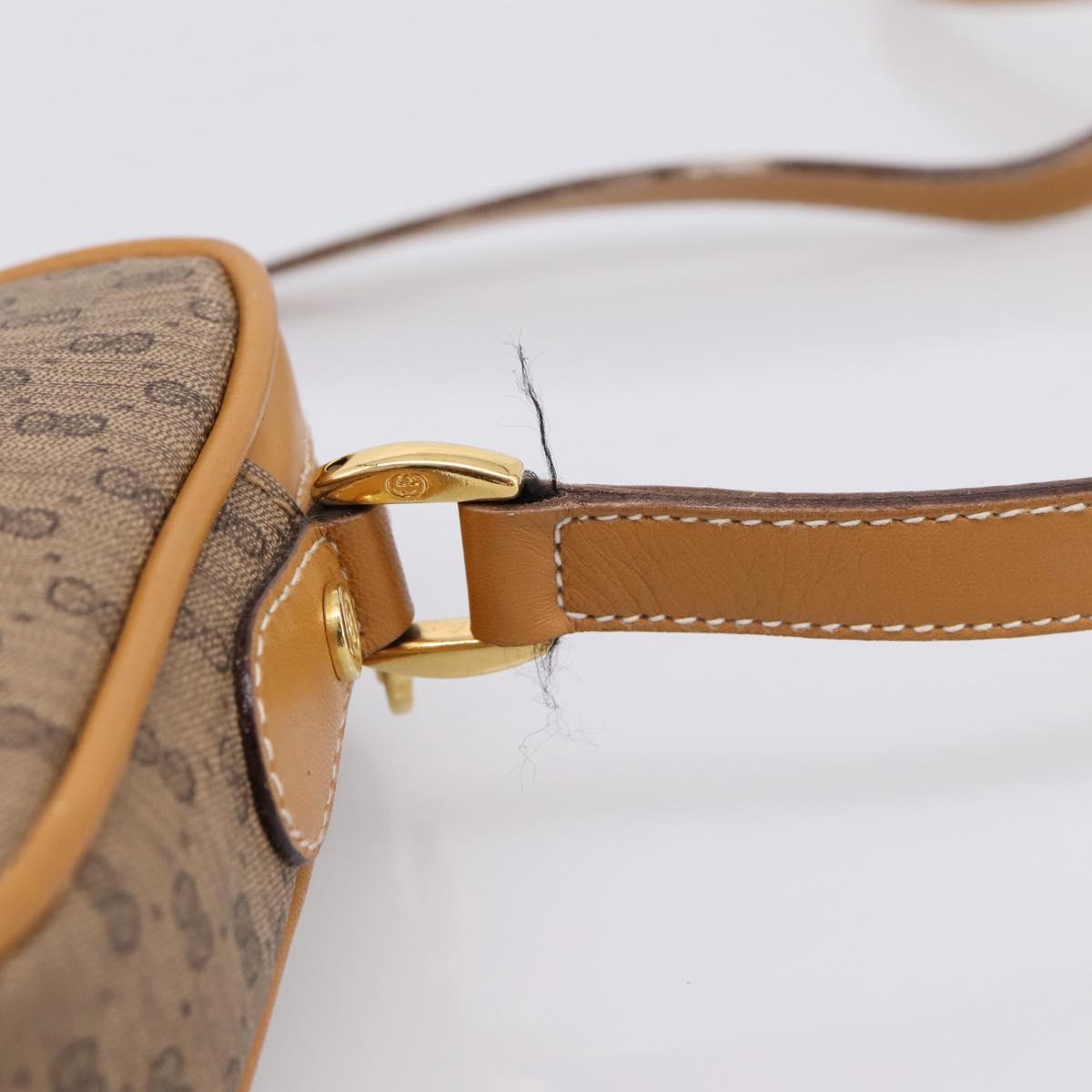 GUCCI Micro GG Shoulder Bag PVC Beige Gold Tone 007 56 0095 Auth 208844
