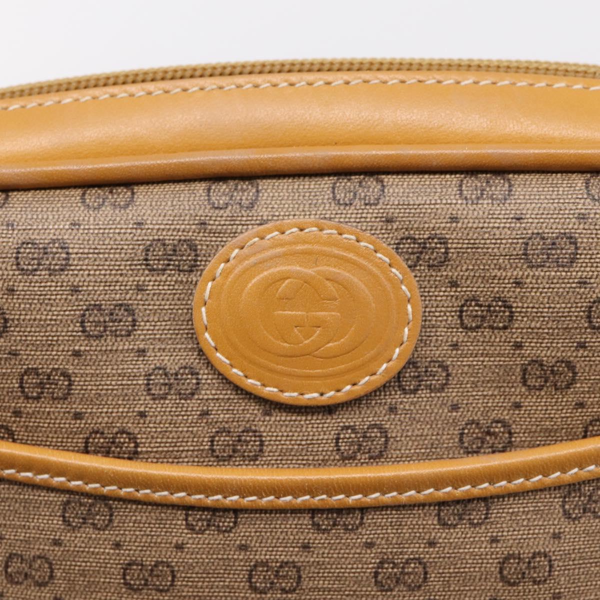 GUCCI Micro GG Shoulder Bag PVC Beige Gold Tone 007 56 0095 Auth 208844