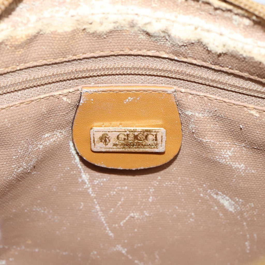 GUCCI Micro GG Shoulder Bag PVC Beige Gold Tone 007 56 0095 Auth 208844