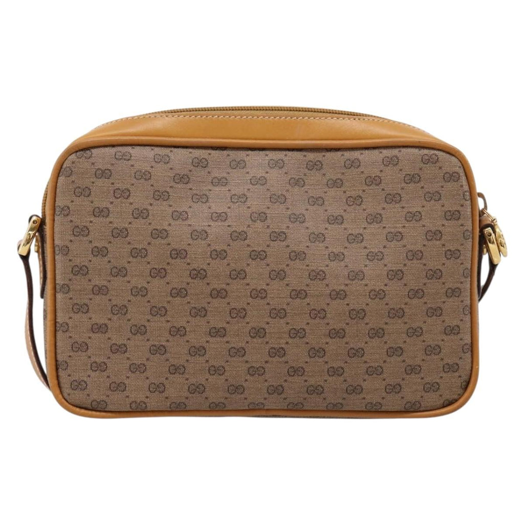 GUCCI Micro GG Shoulder Bag PVC Beige Gold Tone 007 56 0095 Auth 208844