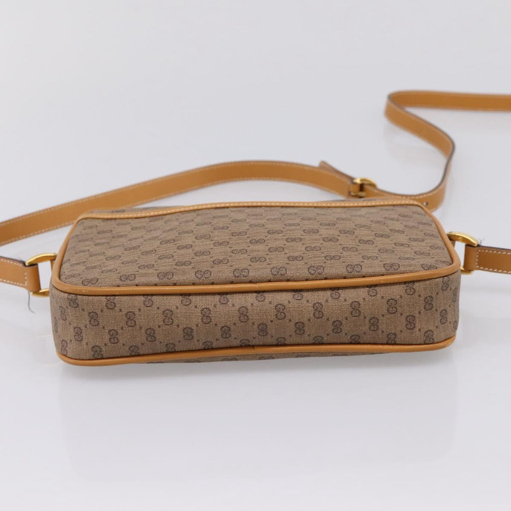 GUCCI Micro GG Shoulder Bag PVC Beige Gold Tone 007 56 0095 Auth 208844