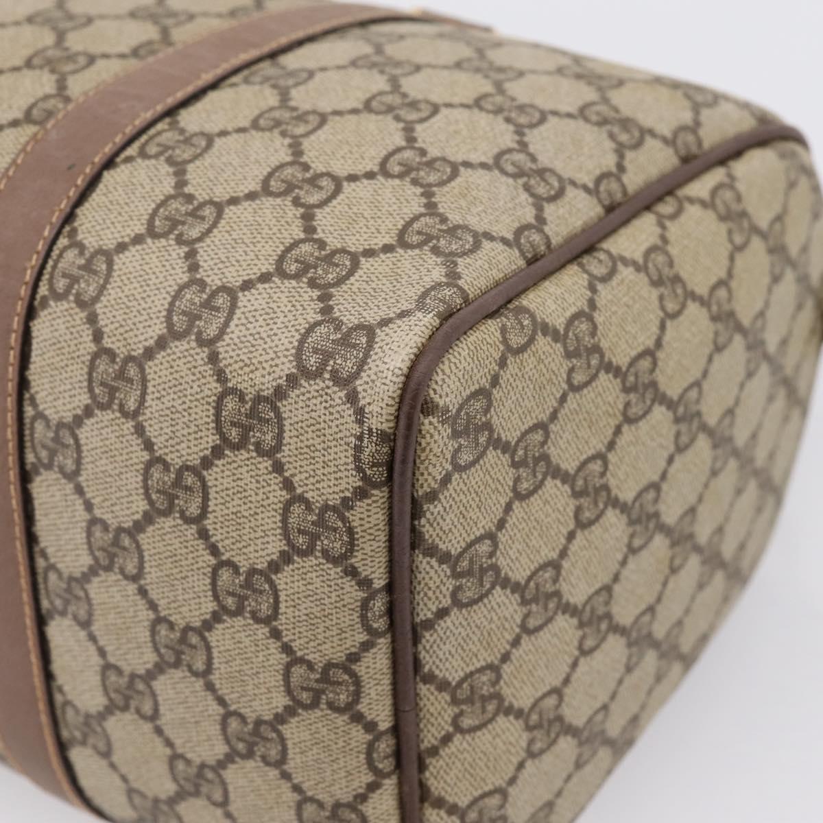 GUCCI GG Supreme Hand Bag PVC Beige Gold Tone 002 23 6842 Auth 208874
