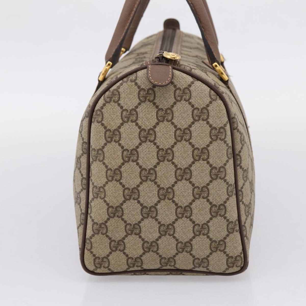 GUCCI GG Supreme Hand Bag PVC Beige Gold Tone 002 23 6842 Auth 208874