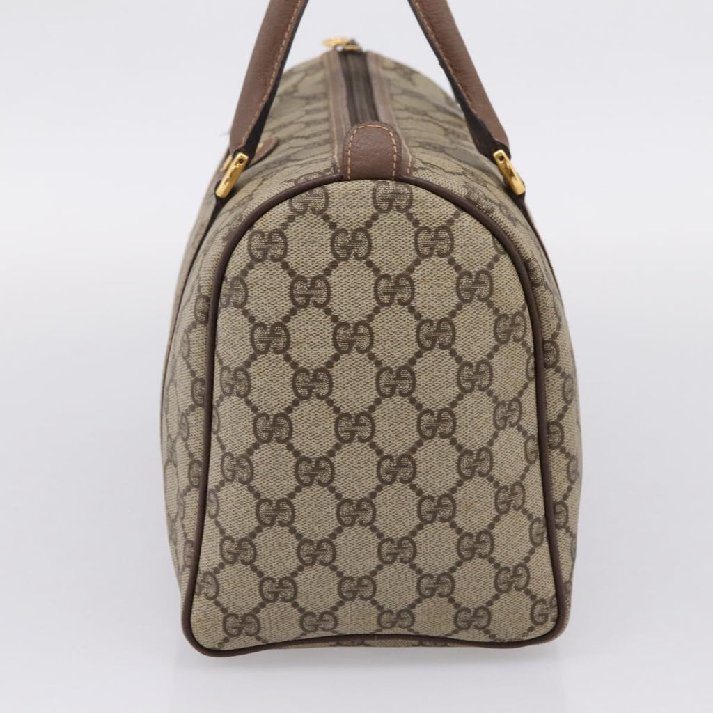 GUCCI GG Supreme Hand Bag PVC Beige Gold Tone 002 23 6842 Auth 208874