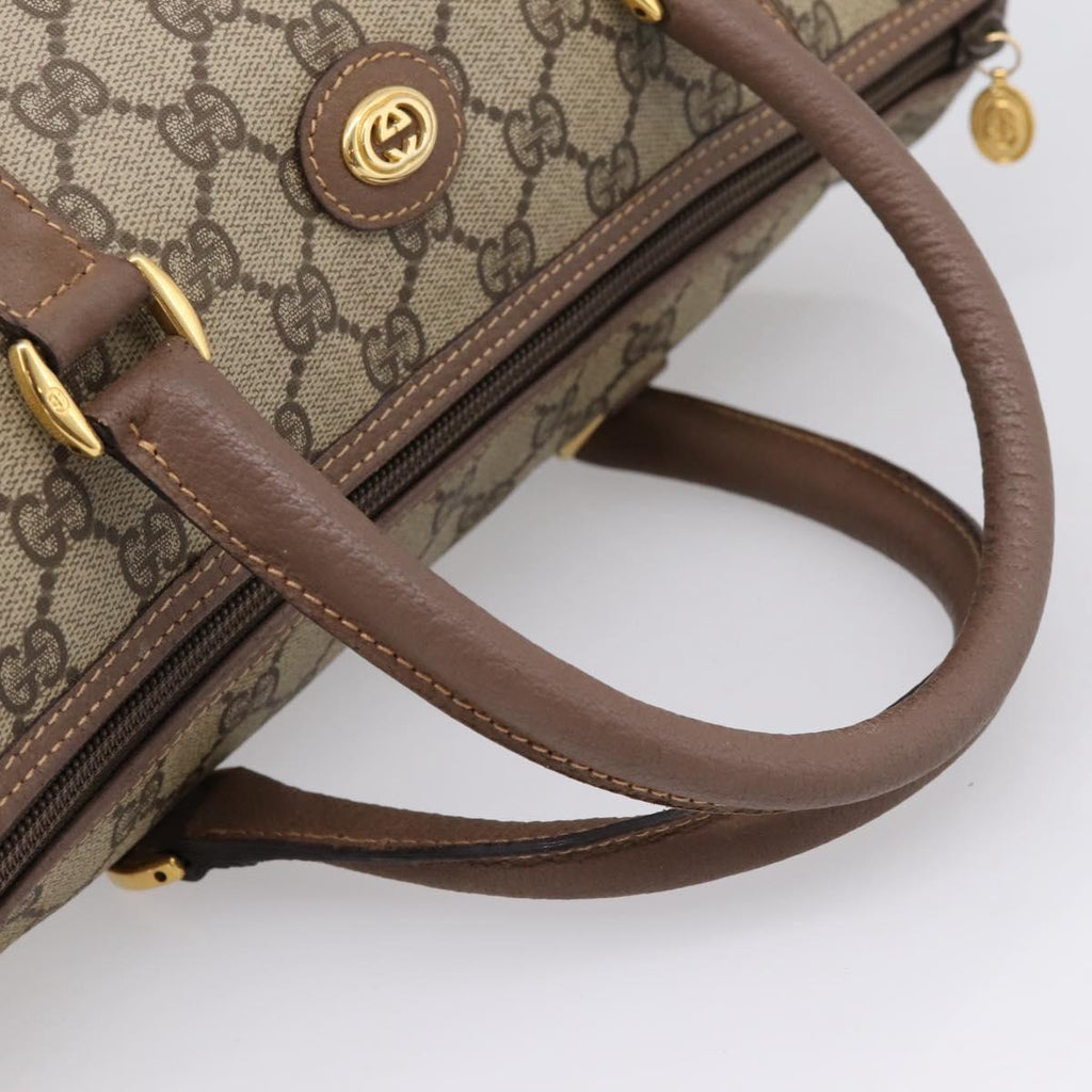 GUCCI GG Supreme Hand Bag PVC Beige Gold Tone 002 23 6842 Auth 208874