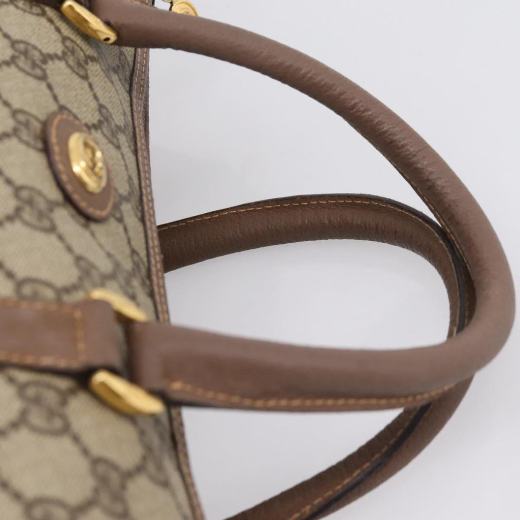 GUCCI GG Supreme Hand Bag PVC Beige Gold Tone 002 23 6842 Auth 208874