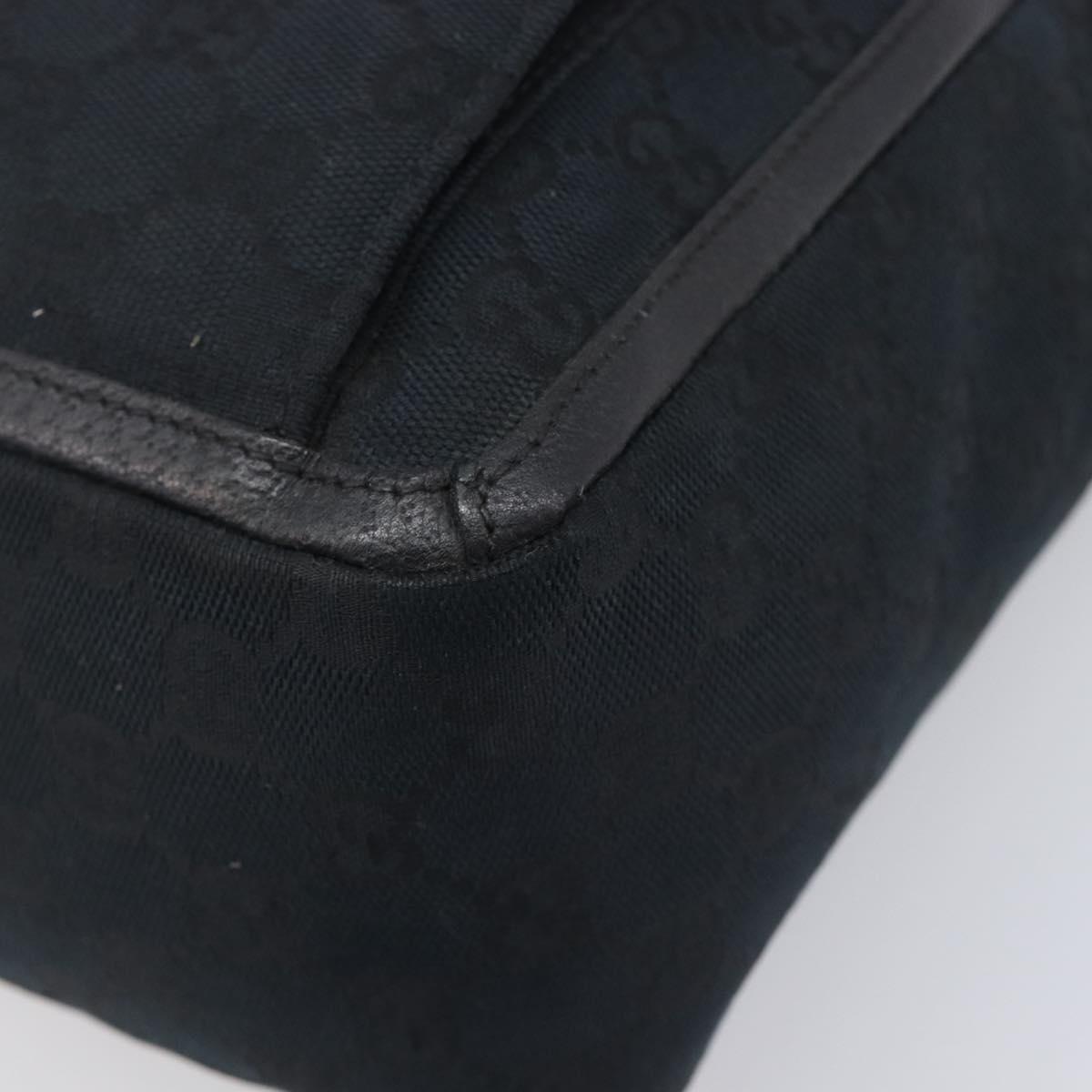 GUCCI GG Canvas Tote Bag Black Gold Tone 146247 Auth 209139