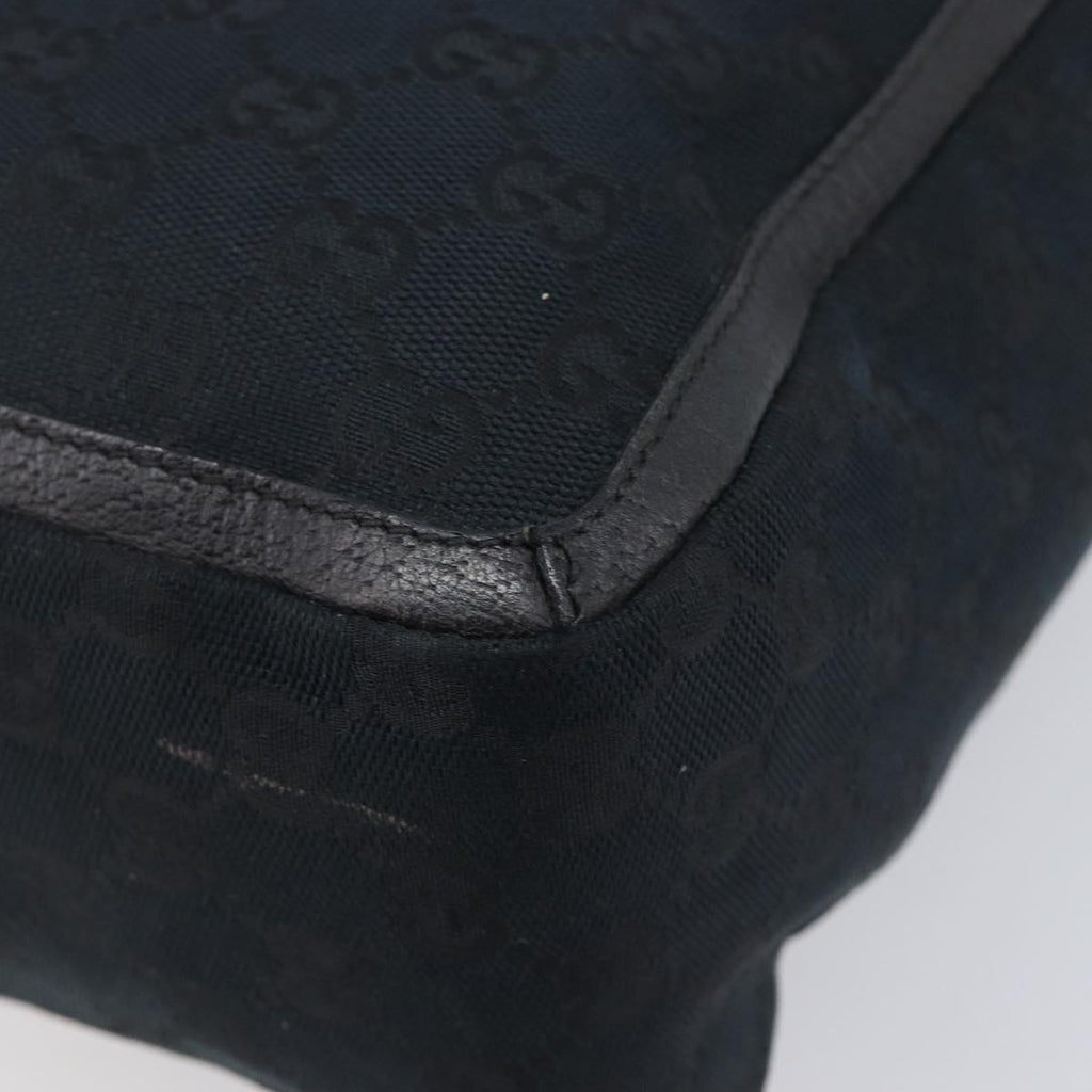 GUCCI GG Canvas Tote Bag Black Gold Tone 146247 Auth 209139