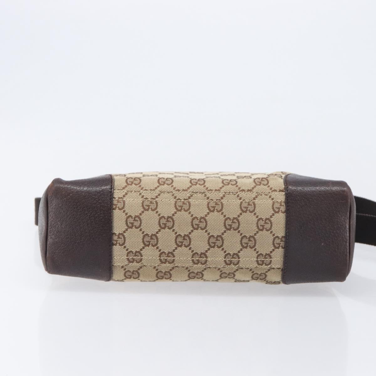 GUCCI GG Canvas Shoulder Bag Beige Silver 114273 Auth 209149