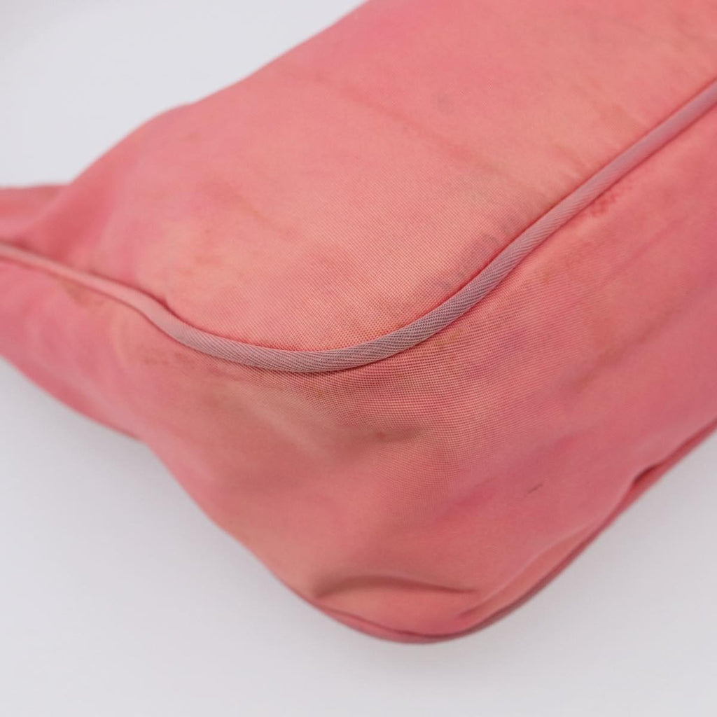 PRADA Hand Bag Nylon Pink Silver Auth 209399