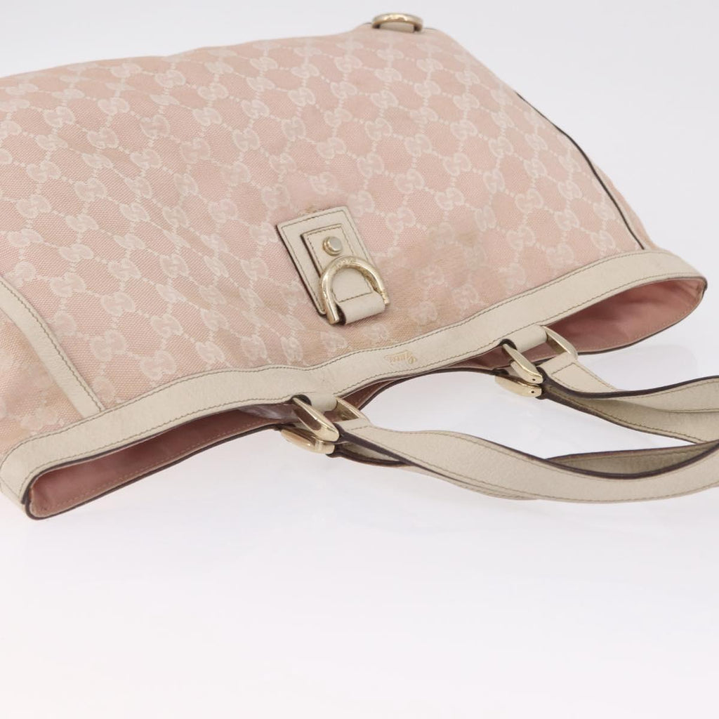GUCCI GG Canvas Tote Bag Pink Gold 141472 Auth 209435