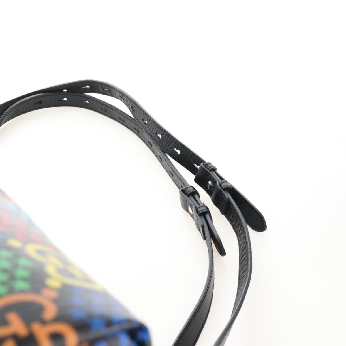 GUCCI GG Psychedelic Boston Bag PVC 2way Multicolor Silver 602619 Auth 209553M