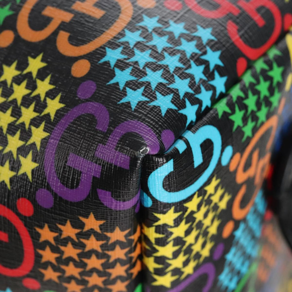 GUCCI GG Psychedelic Boston Bag PVC 2way Multicolor Silver 602619 Auth 209553M