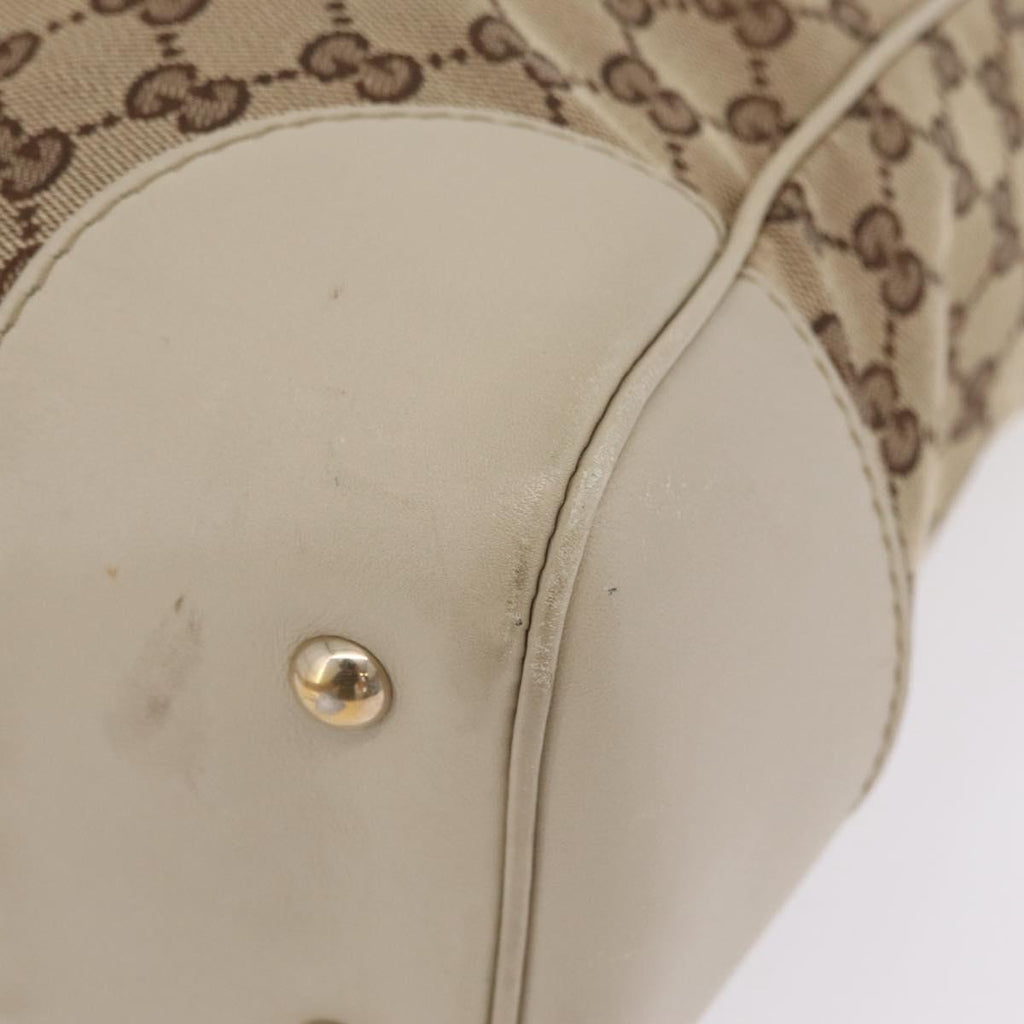 GUCCI GG Canvas Web Sherry Line Princi Tote Bag Beige Gold 257062 Auth 209706A