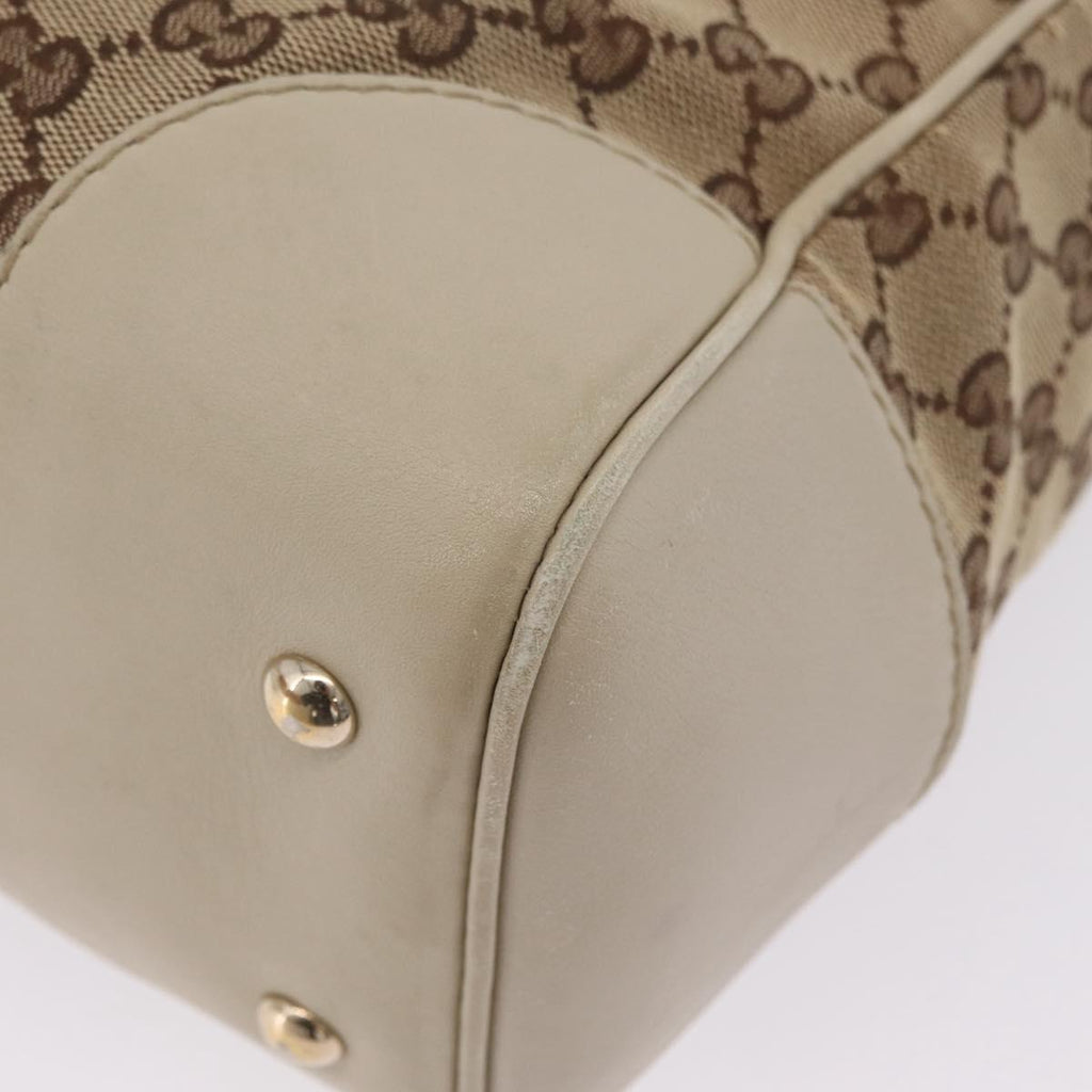 GUCCI GG Canvas Web Sherry Line Princi Tote Bag Beige Gold 257062 Auth 209706A