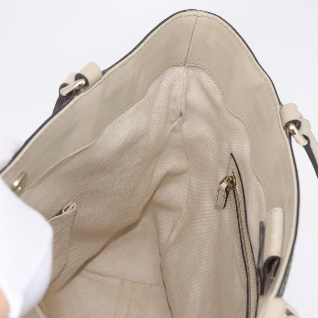 GUCCI GG Canvas Web Sherry Line Princi Tote Bag Beige Gold 257062 Auth 209706A