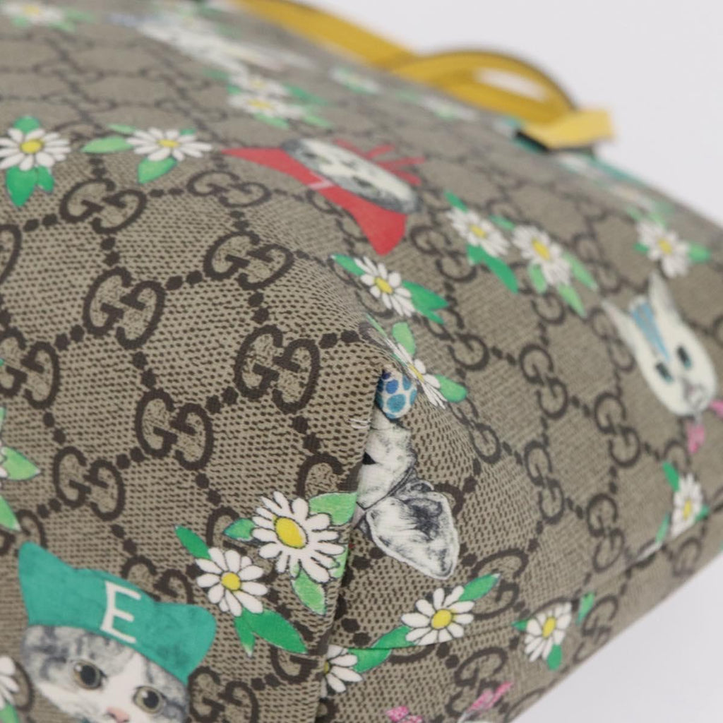 GUCCI GG Supreme Children's Hand Bag PVC Yuko Higuchi Beige 410812 Auth 209713M