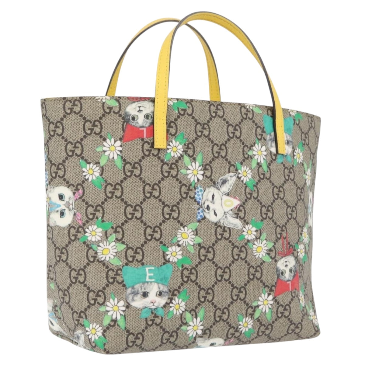 GUCCI GG Supreme Children's Hand Bag PVC Yuko Higuchi Beige 410812 Auth 209713M