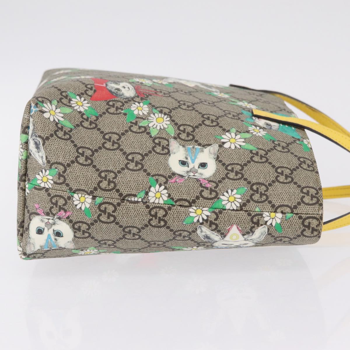 GUCCI GG Supreme Children's Hand Bag PVC Yuko Higuchi Beige 410812 Auth 209713M