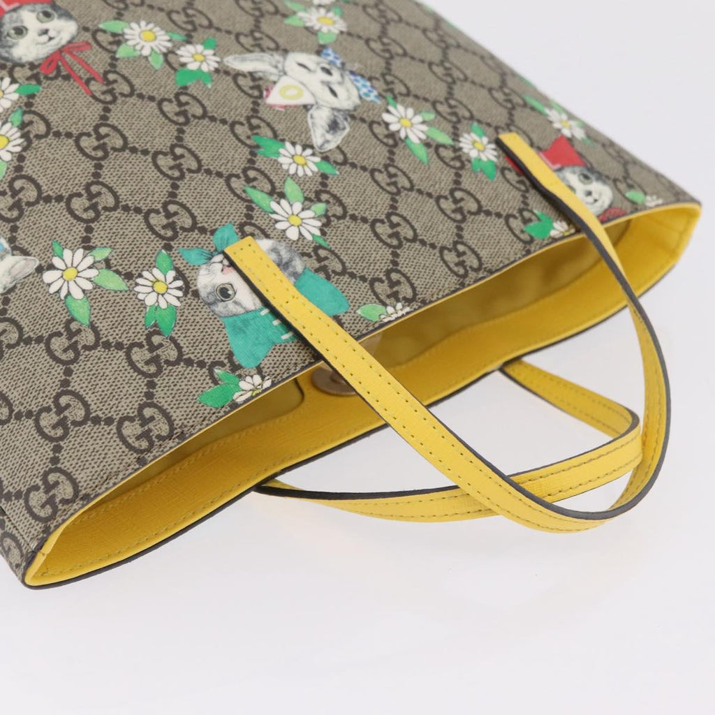 GUCCI GG Supreme Children's Hand Bag PVC Yuko Higuchi Beige 410812 Auth 209713M