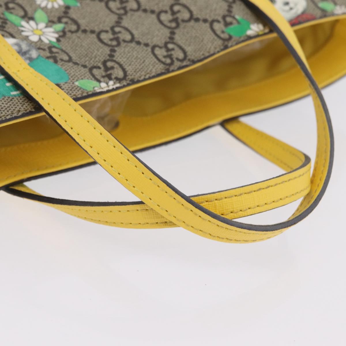 GUCCI GG Supreme Children's Hand Bag PVC Yuko Higuchi Beige 410812 Auth 209713M