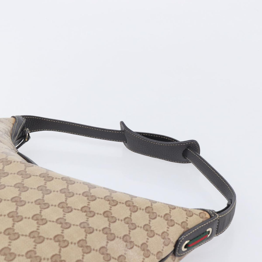 GUCCI GG Crystal Web Sherry Line Bag Coated Canvas Beige 293596 Auth 209851V