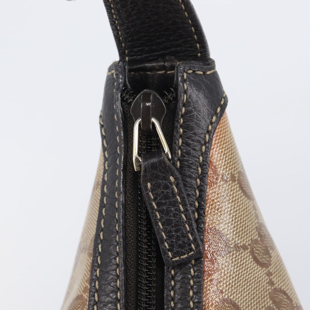 GUCCI GG Crystal Web Sherry Line Bag Coated Canvas Beige 293596 Auth 209851V