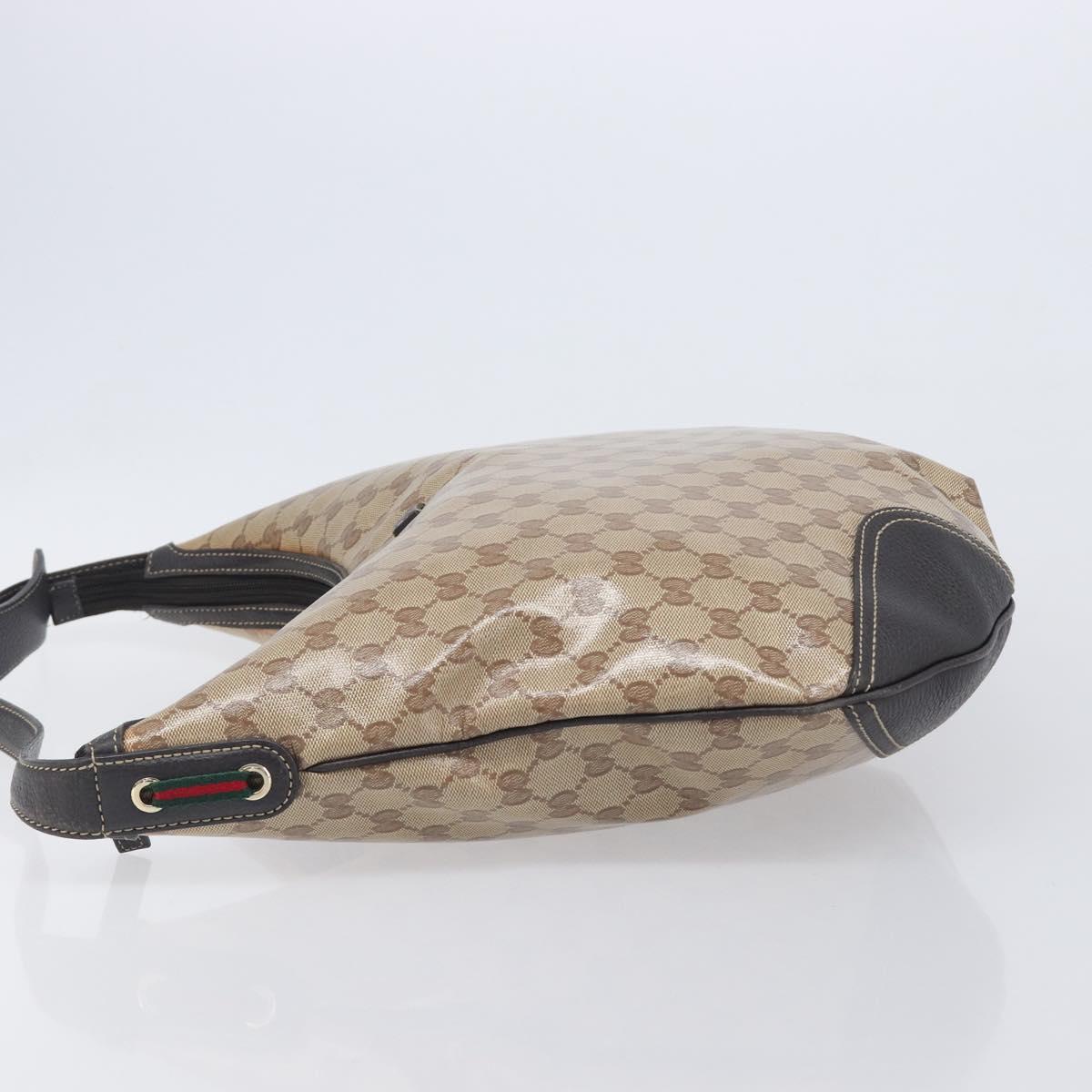GUCCI GG Crystal Web Sherry Line Bag Coated Canvas Beige 293596 Auth 209851V
