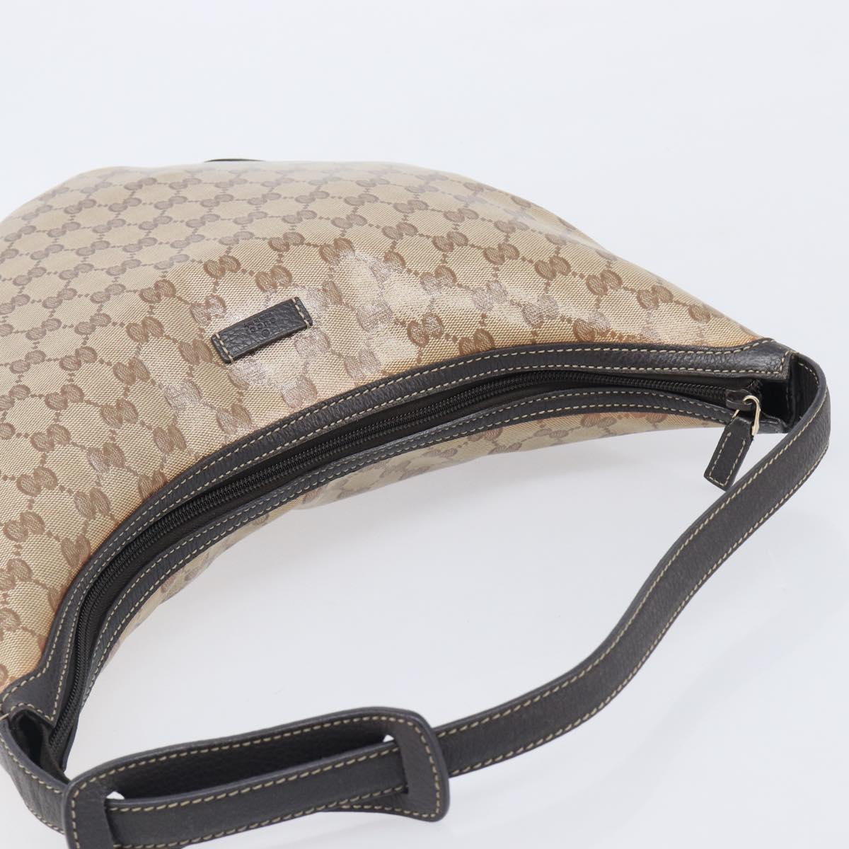 GUCCI GG Crystal Web Sherry Line Bag Coated Canvas Beige 293596 Auth 209851V
