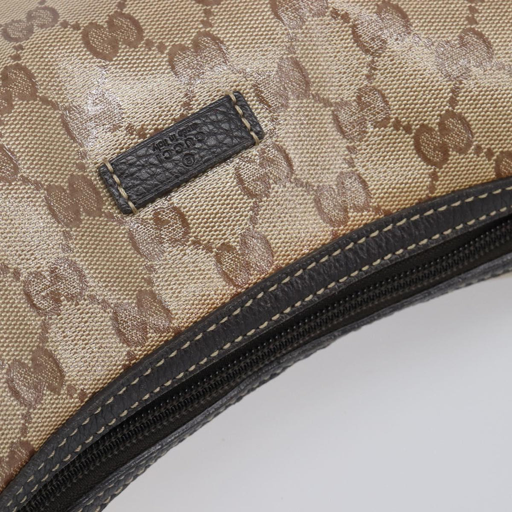 GUCCI GG Crystal Web Sherry Line Bag Coated Canvas Beige 293596 Auth 209851V