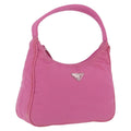 PRADA Hand pouch Hand Bag Nylon Pink Silver Auth 210315A