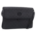 GUCCI GG Canvas Shoulder Bag Black Gold 004 49 0195 Auth 210635