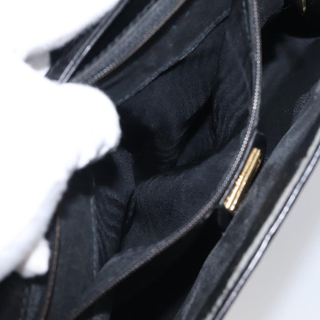 GUCCI GG Canvas Shoulder Bag Black Gold 004 49 0195 Auth 210635
