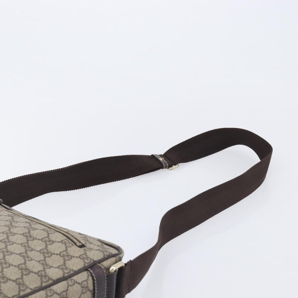 GUCCI GG Supreme Shoulder Bag PVC Beige Gold 201448 Auth 210644A