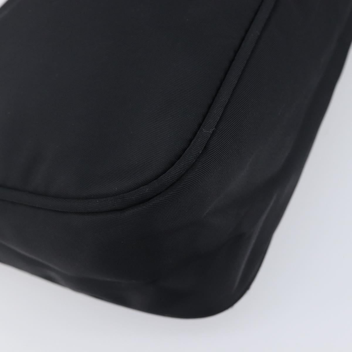 PRADA Hand Pouch Nylon Black Silver Auth 210726V