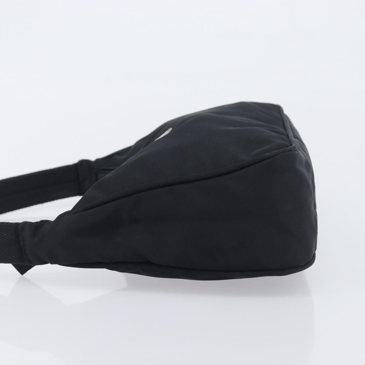 PRADA Hand Pouch Nylon Black Silver Auth 210726V