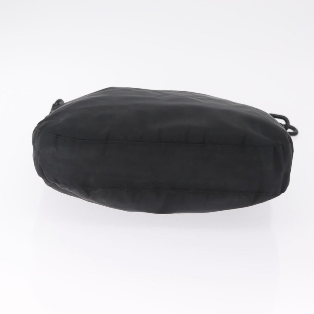 PRADA Plastic Chain Shoulder Bag Nylon Black Silver Auth 210743A