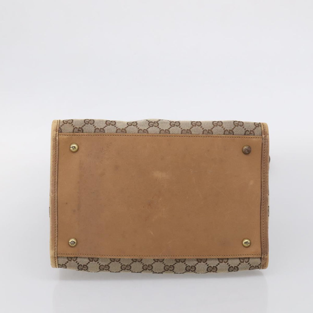 GUCCI GG Canvas Shoulder Bag Beige Gold 109101 Auth 213151