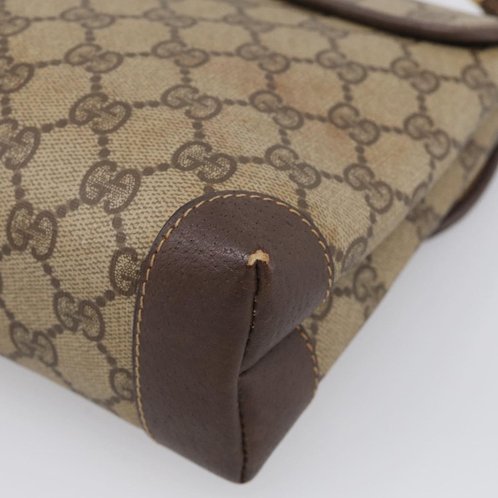 GUCCI GG Supreme Shoulder Bag PVC Beige Gold 007 123 0087 Auth 213180