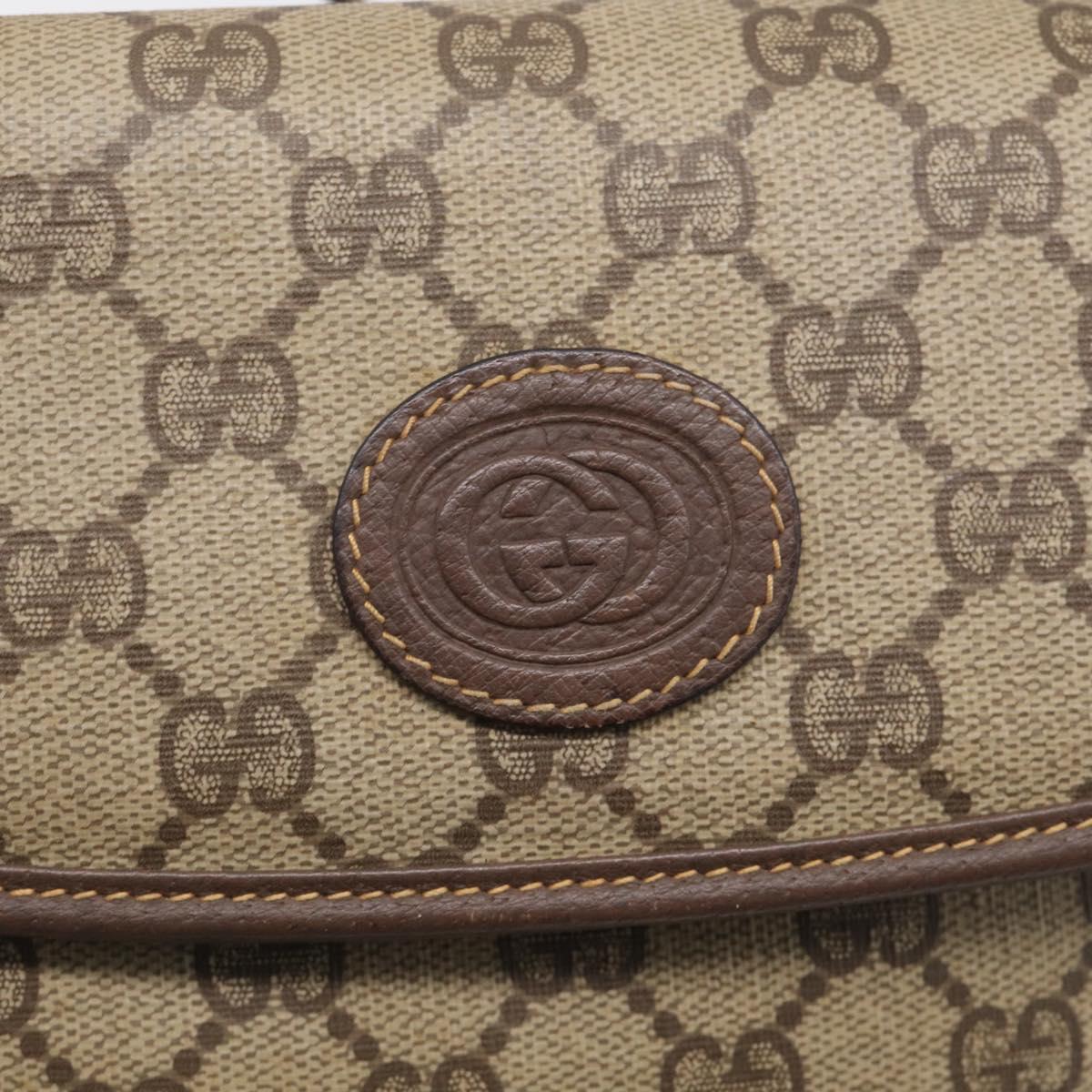 GUCCI GG Supreme Shoulder Bag PVC Beige Gold 007 123 0087 Auth 213180