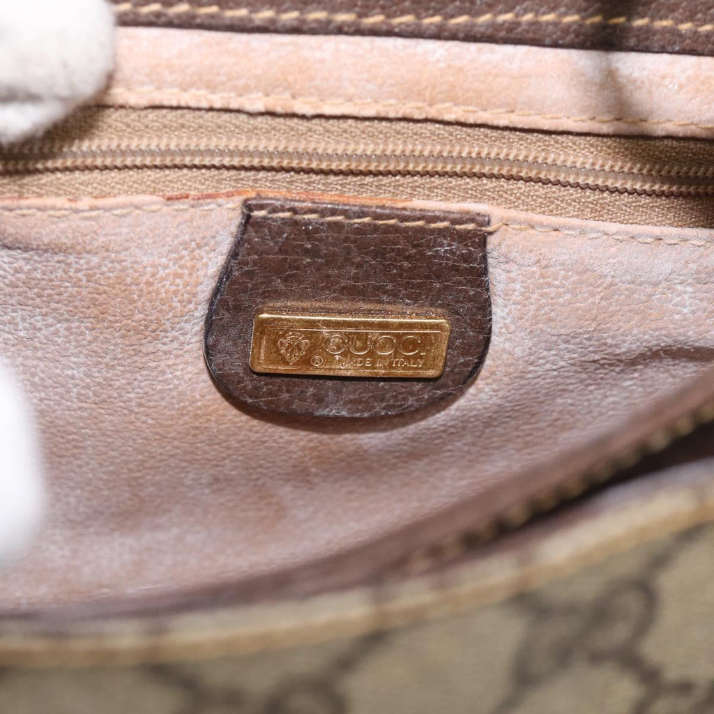 GUCCI GG Supreme Shoulder Bag PVC Beige Gold 007 123 0087 Auth 213180