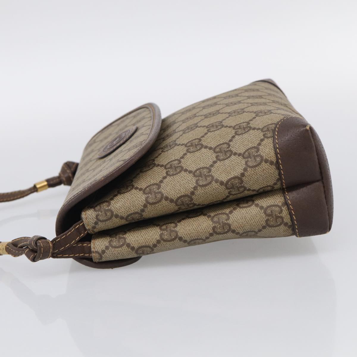 GUCCI GG Supreme Shoulder Bag PVC Beige Gold 007 123 0087 Auth 213180