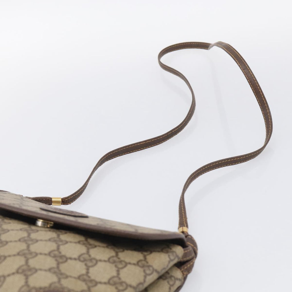 GUCCI GG Supreme Shoulder Bag PVC Beige Gold 007 123 0087 Auth 213180