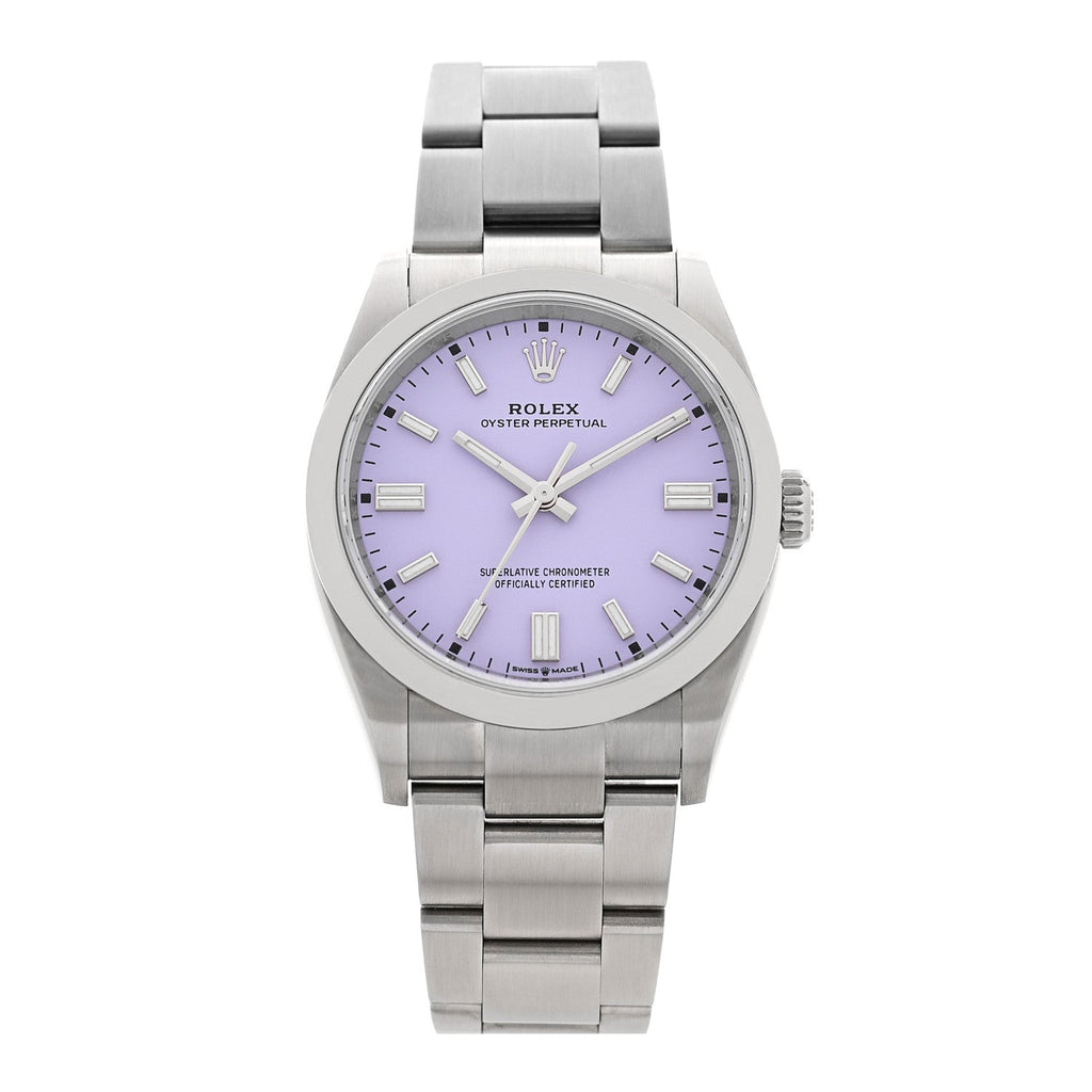 Stainless Steel 36mm Oyster Perpetual Watch Lavender 126000