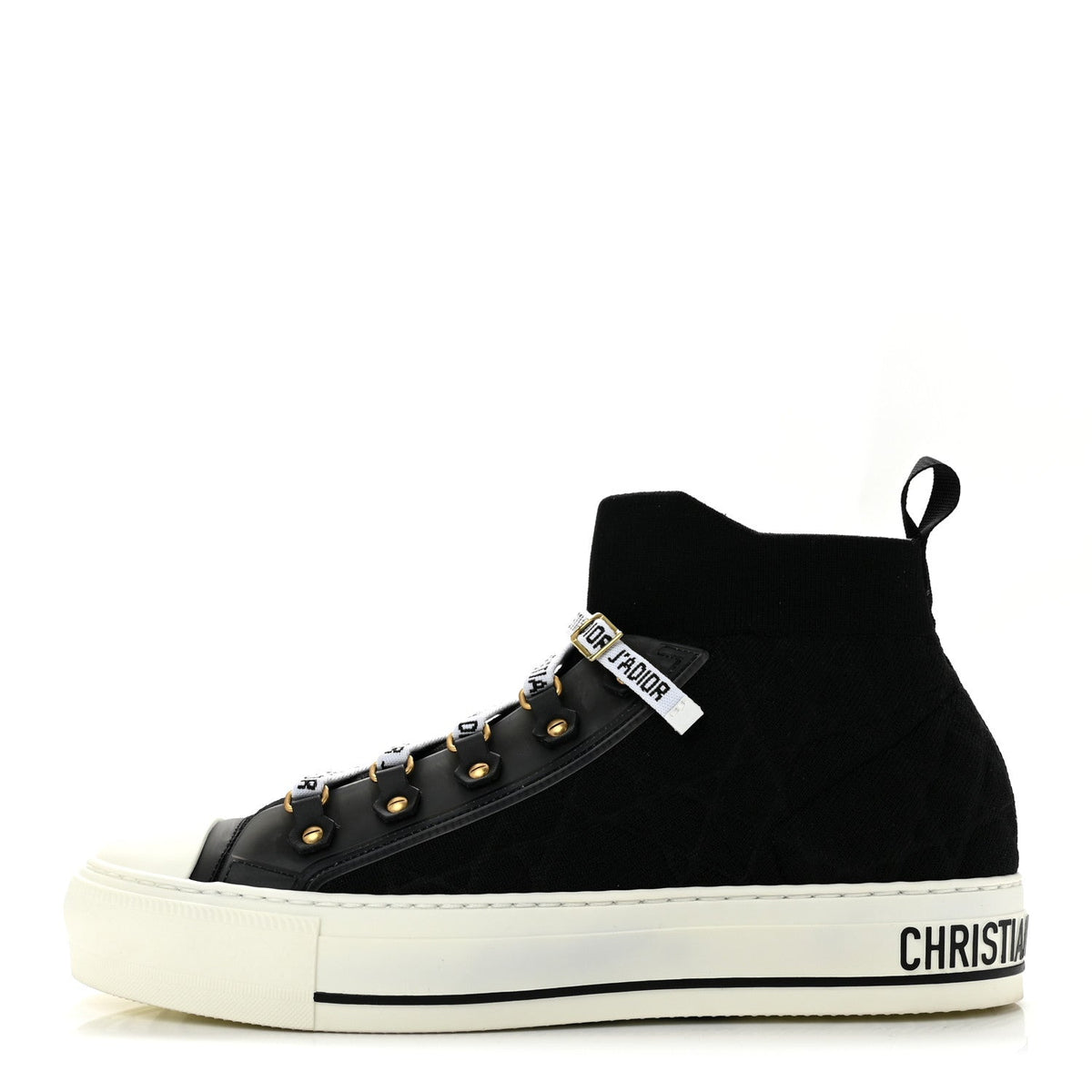 Technical Mesh Macrocannage Womens Walk'n Dior High Top Sneakers 38.5 Black