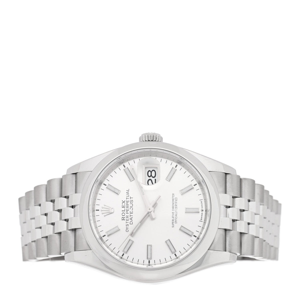 Stainless Steel 36mm Oyster Perpetual Datejust Watch Silver 126200