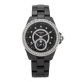 Stainless Steel Ceramic Diamond 38mm J12 Moon Phase Automatic Watch Black