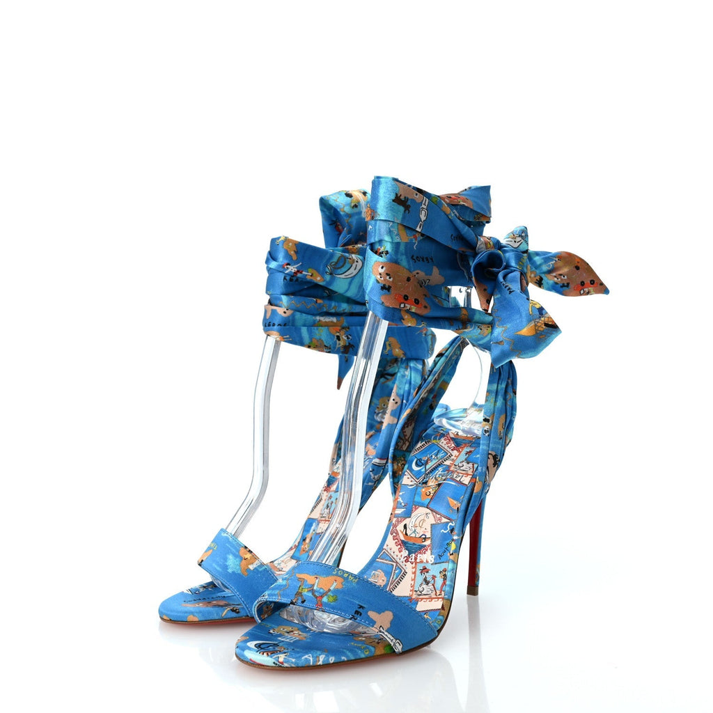 Crepe Satin Greekaba Du Desert 100 Sandal 35 Blue Multicolor